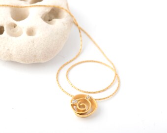 Rose ketting / moderne rose bloem / gouden roos ketting / roos vormige ketting / verjaardagscadeau / bruidsmeisje cadeau / vrouwelijke sieraden / Valentijnscadeau
