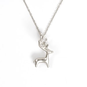Deer Necklace/Antler Necklace/Silver Antler Necklace/Elk Antler Pendant/Antler Jewelry/Deer Antler Jewelry/Deer Jewelry/Antlers/Valentine