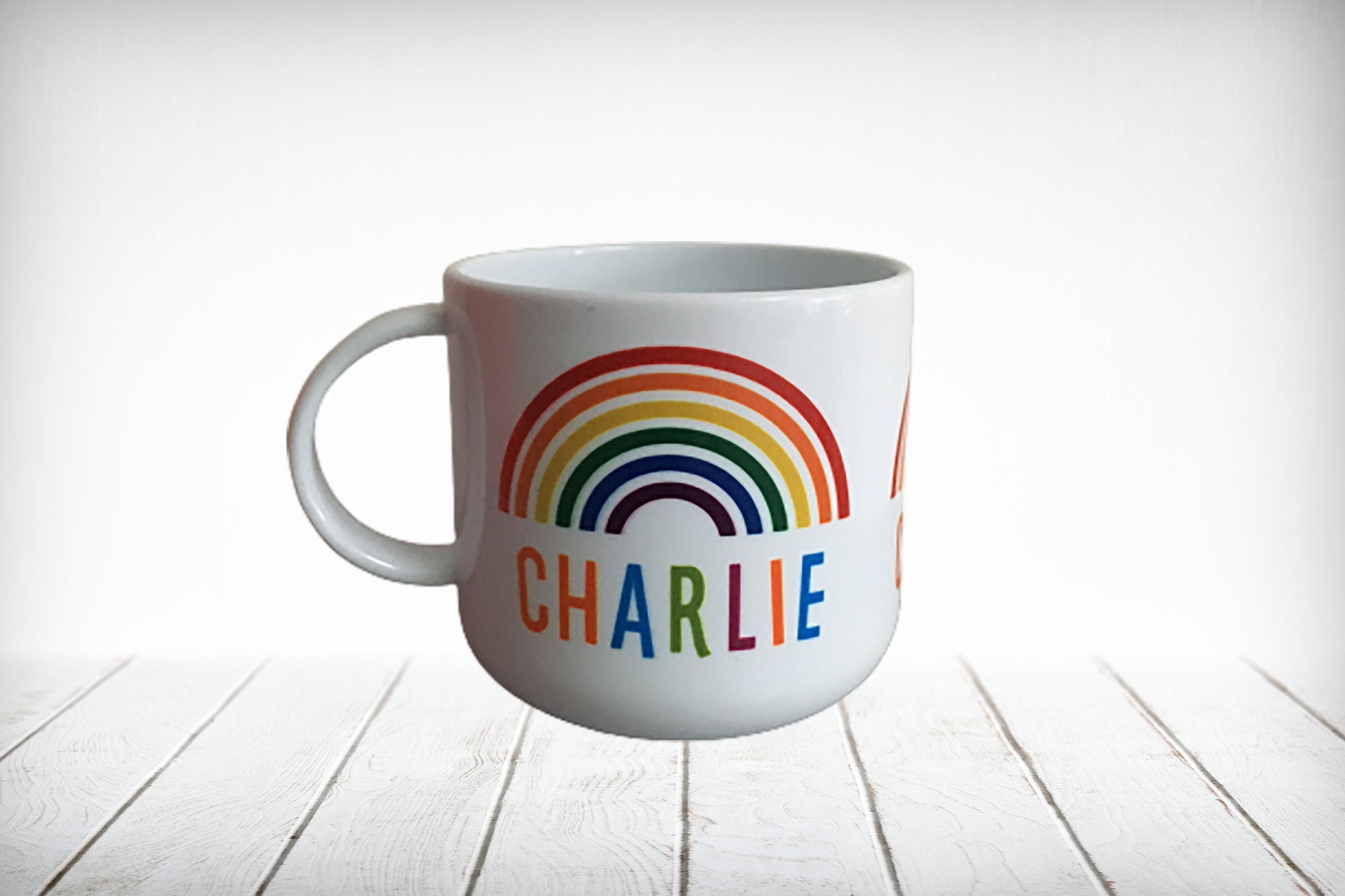 Personalised kids rainbow mugs, great gift! Lovely custom name mugs, …