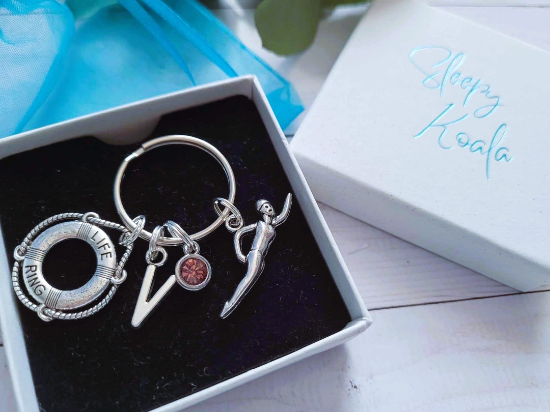Personalised Lifeguard Swimming Teacher Silver Charm Keyring Etsy UK