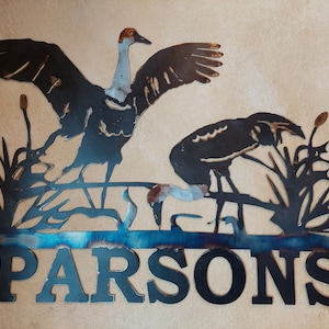Sandhill Cranes Metal Sign
