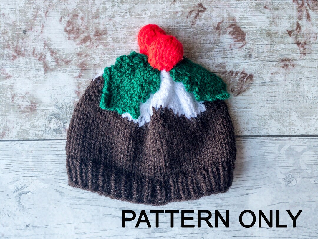 Knitting Pattern Christmas Pudding Baby Hat, Baby Hat, Christmas Hat