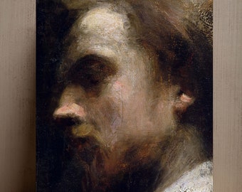 Male Portrait- Self Illustration- Reproduction - by Henri Fantin-Latour