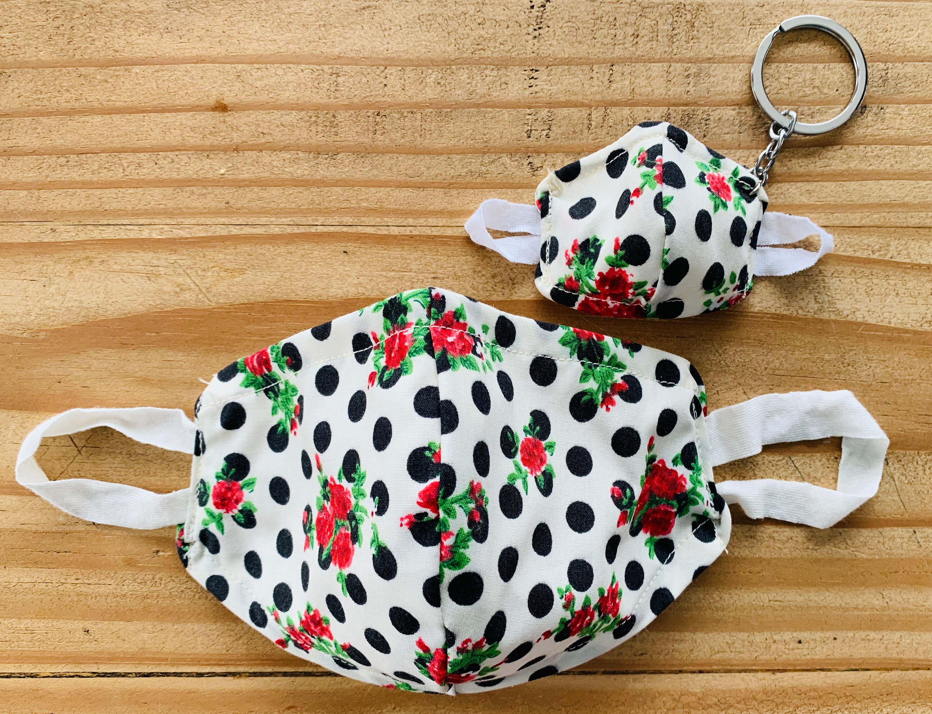 Female Face Mask and Mini Mask Keychain Etsy