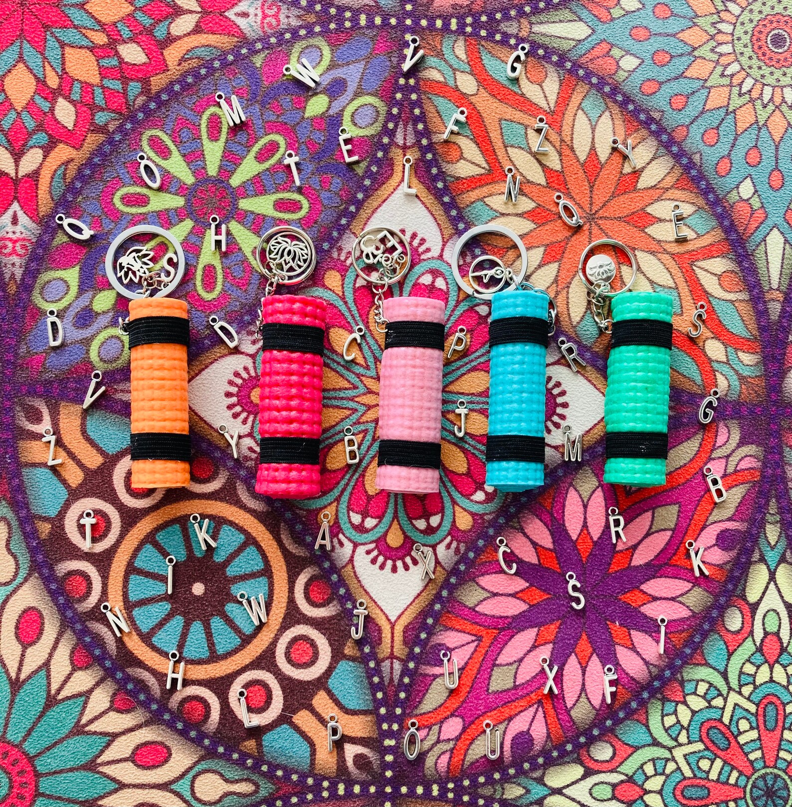 Personalised Yoga Keyring Etsy