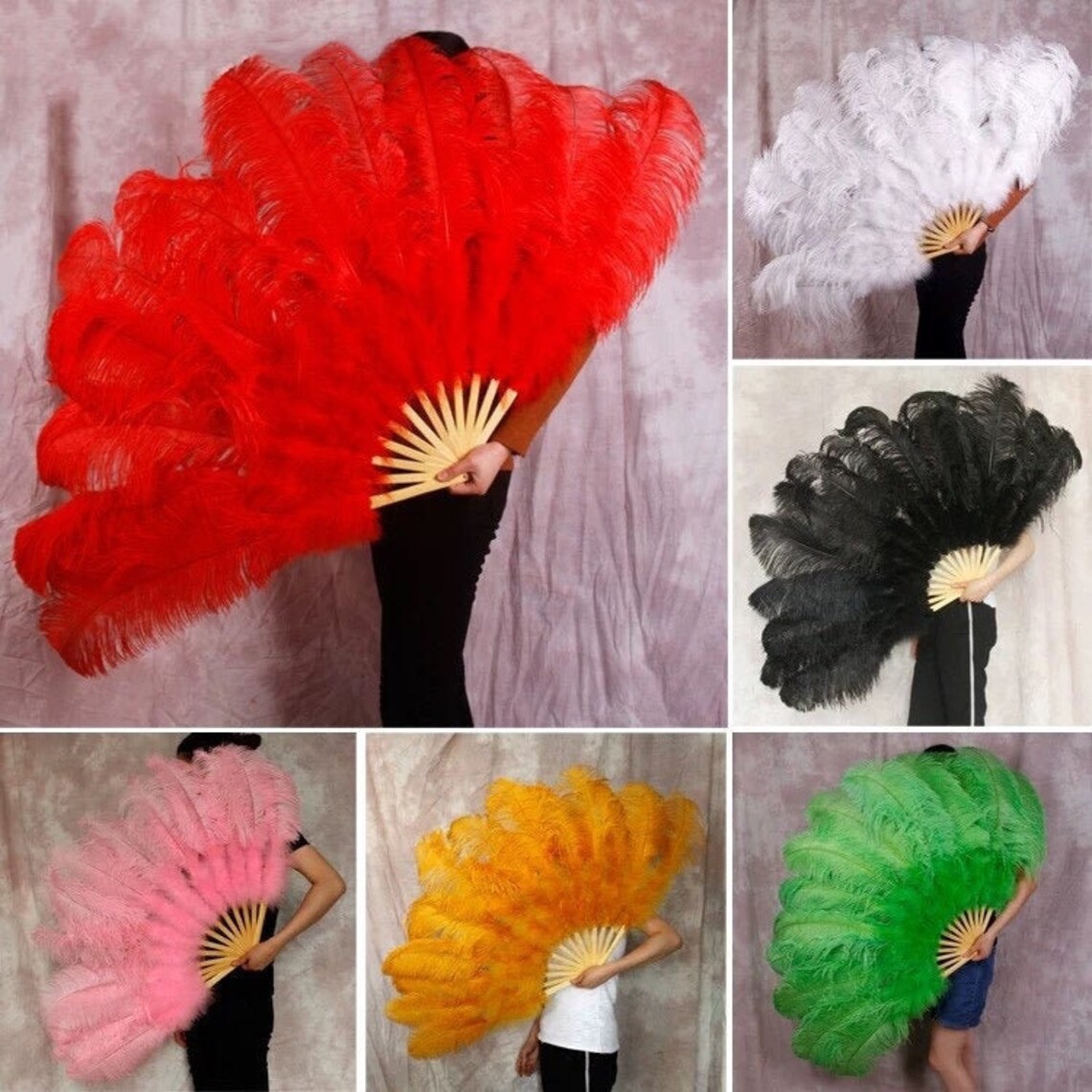 Large Feather fans Burlesque fans for dance show performance Etsy