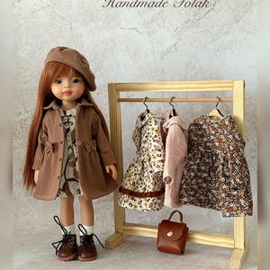 Vestiti per bambole fatte a mano Paola Reina 32cm amigas Vestito con colletto, basco in velluto, cappotto sulla fodera, regalo per Natale