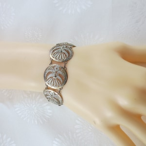 Sterling Silver Filigree Bracelet, Vintage Designer Signed Filigree Bracelet, 925, 7&quot;, Inv. #E114