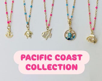 Collar de playa resistente al deslustre - joyería de criaturas marinas - joyería delicada - colección del Pacífico