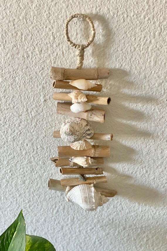 Guirlande Décorative En Bois Flotté Blanc - 80 Cm - Décoration Murale Style Maritime, Shabby Chic