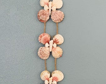 Mariposa de concha para colgar en la pared: decoración costera