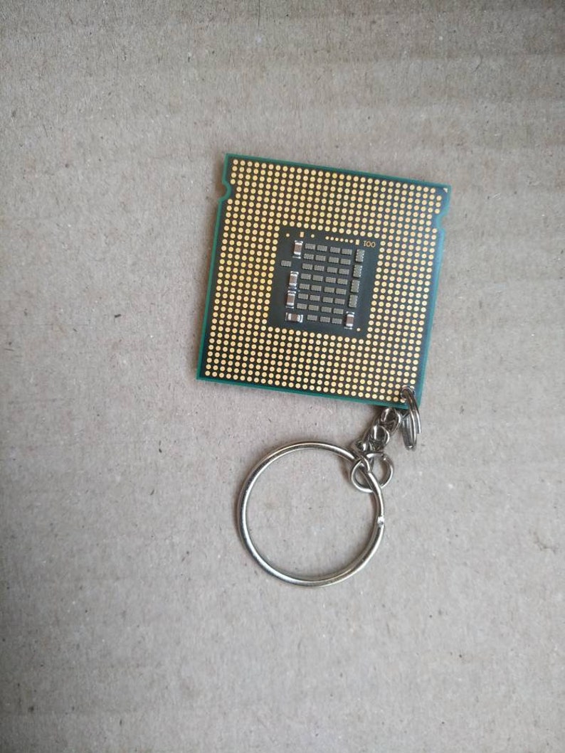Computer chip keychain. Geek gift.Tech accessoriesprocessors Etsy
