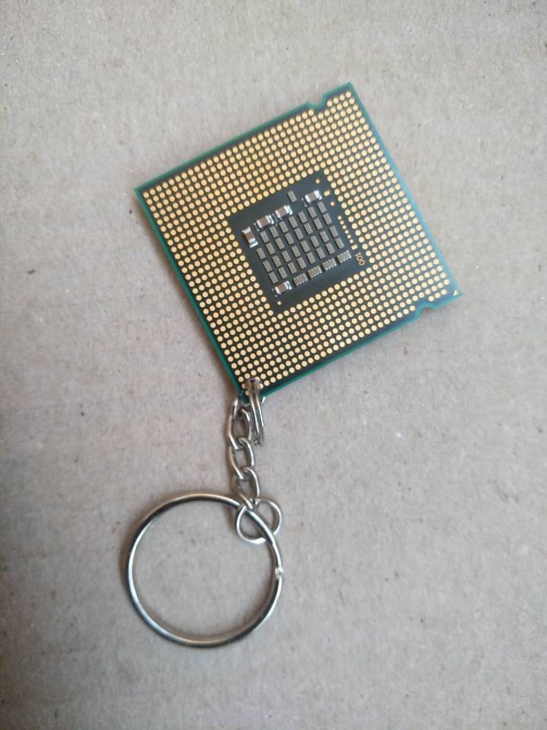 Computer chip keychain. Geek gift.Tech accessoriesprocessors Etsy