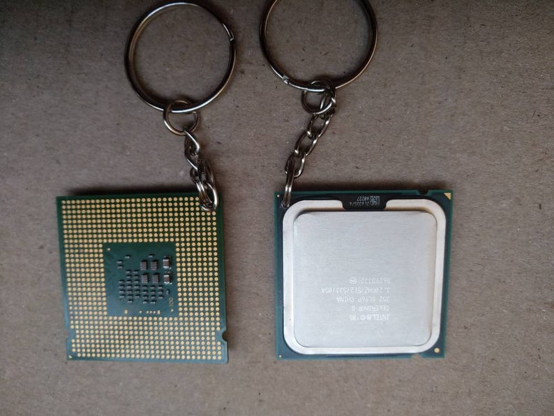 Computer chip keychain. Geek gift.Tech accessoriesprocessors Etsy