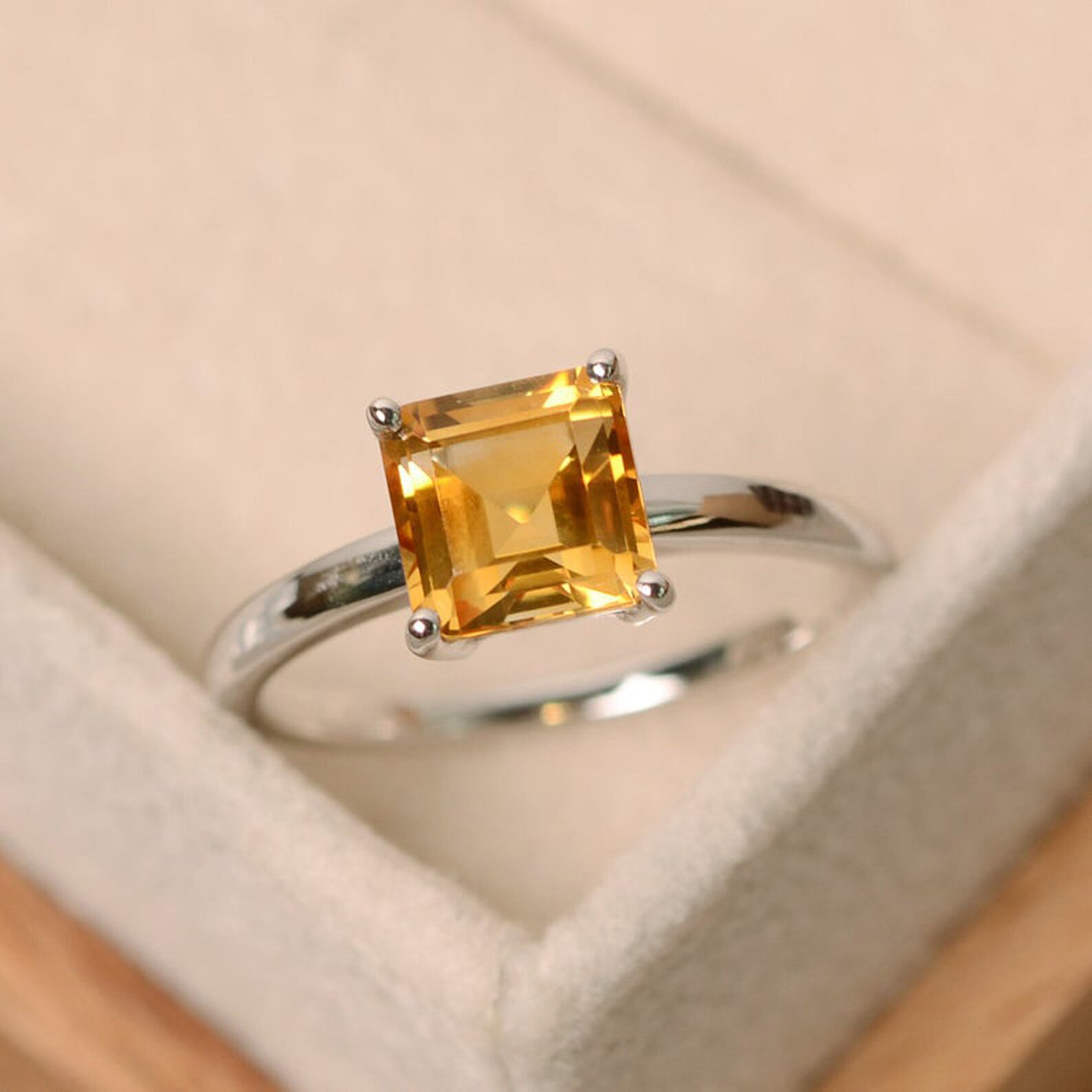 Natural Citrine Ring Citrine Engagement Ring Proposal Ring Etsy