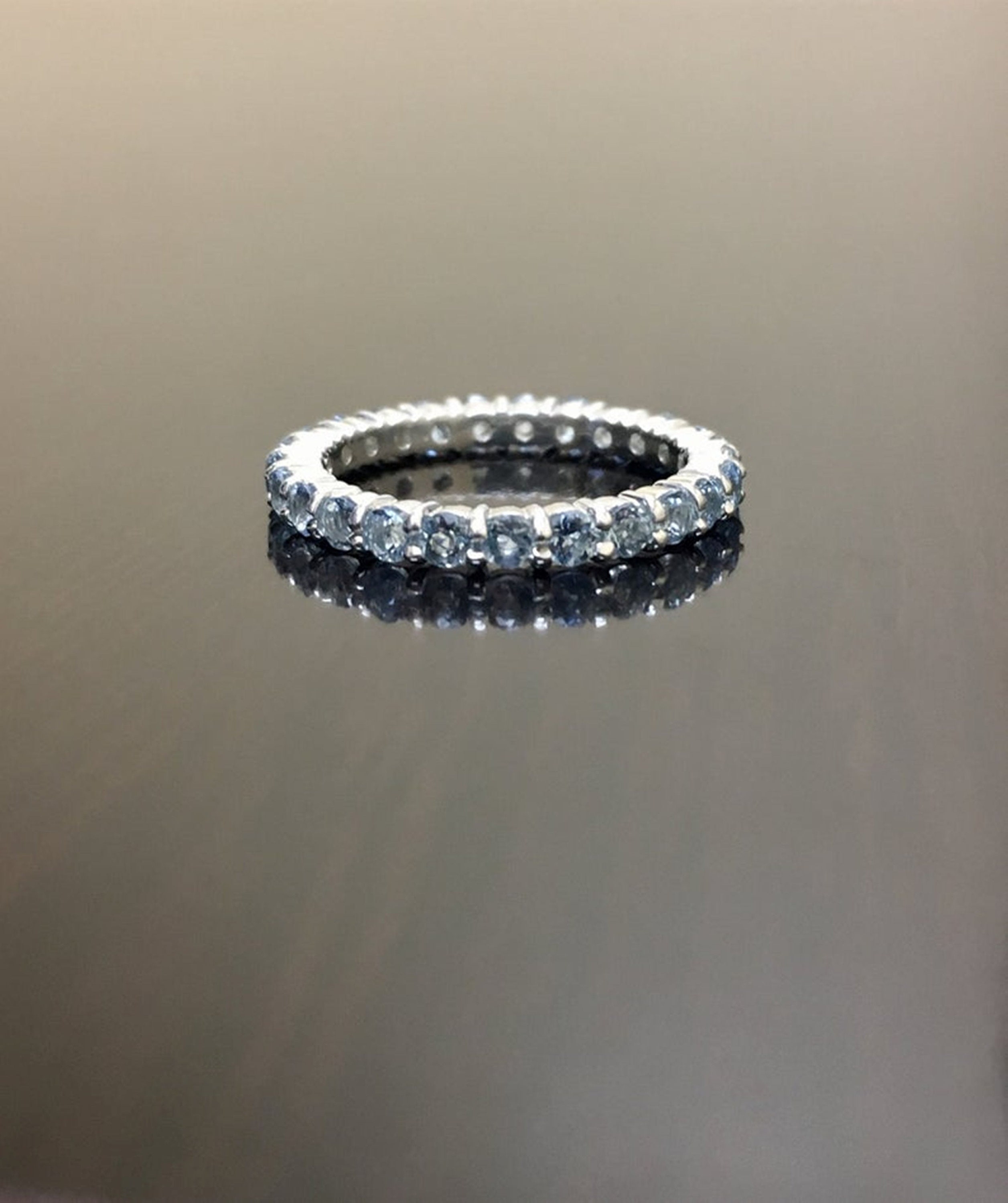 Aquamarine Band Aquamarine Wedding Band Aquamarine Eternity Etsy