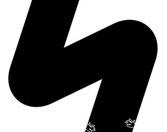 May include: Abstract illustration of a person's legs and feet. The legs are a large black shape with white hand outlines. The feet are red, and the figure stands on a black line against a white background.