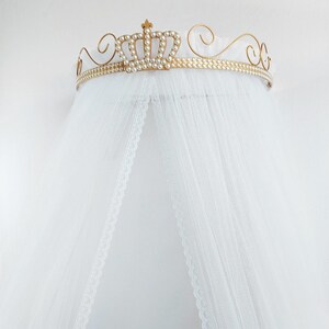 Gold Crown Canopy and curtains or silver for bedroom