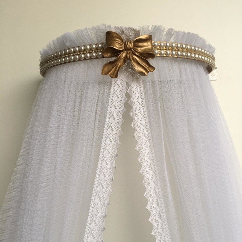 Crown Canopy Lace, Girl Bed Canopy, Bed Crown, Wall Crown Fabric Tulle