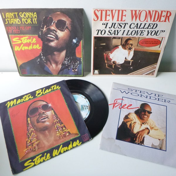 Set of 4 Stevie Wonder i just called to say i love you original record 7' vinyle 45T