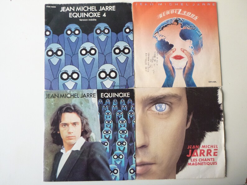 Set of 4 Jean Michel Jarre equinoxe 4 original record 7' vinyl 45T image 1