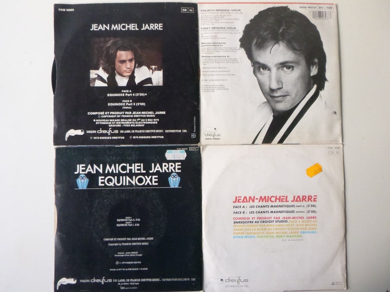 Set of 4 Jean Michel Jarre equinoxe 4 original record 7' vinyl 45T image 2