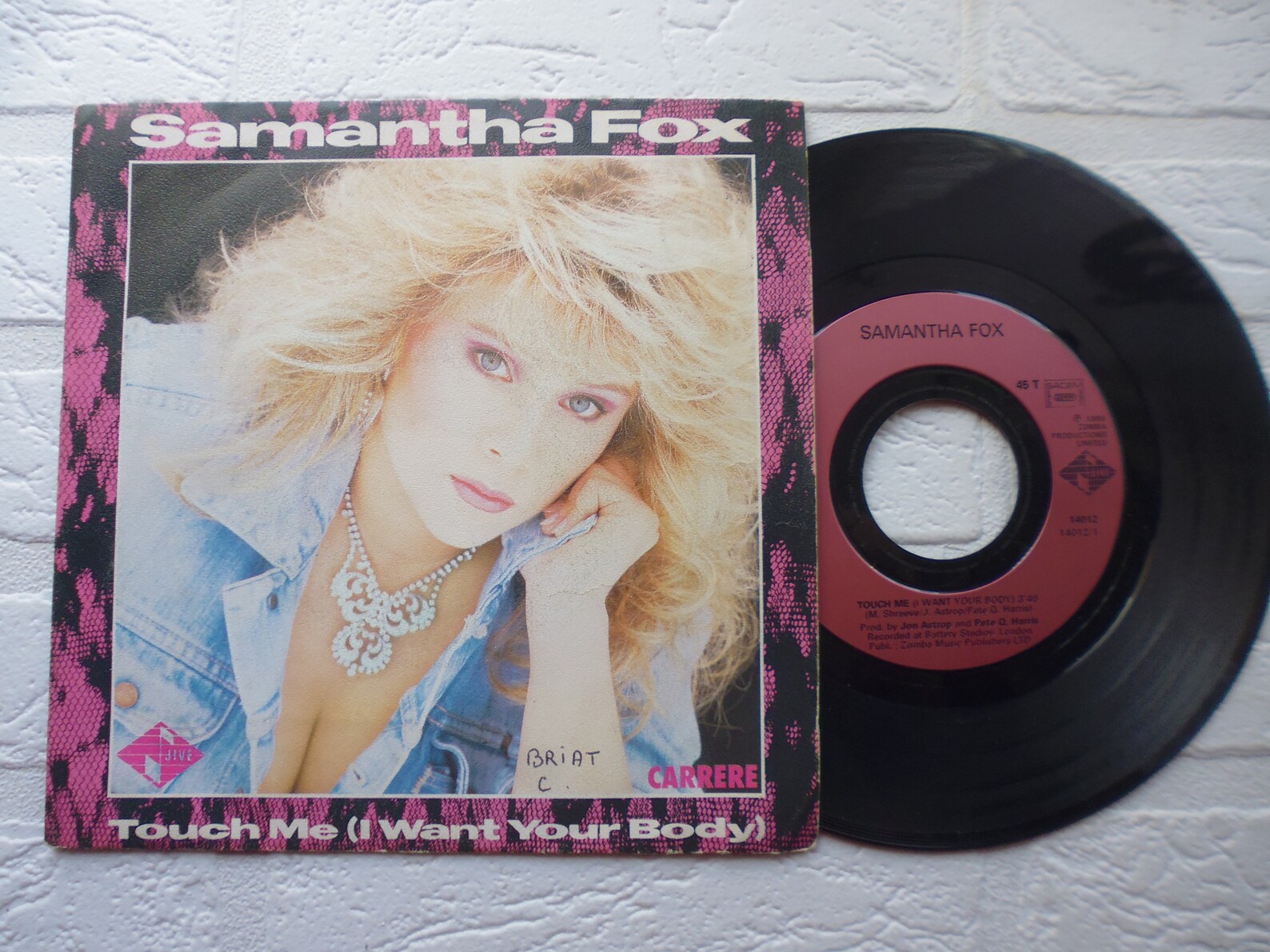 Samantha fox touch me lyrics original record 7' vinyl 45T Etsy