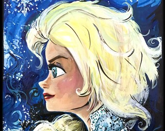 Original Frozen 2 Elsa Painting. One of a kind.