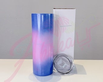 20oz STRAIGHT Changing Color SUBLIMATION Tumblers | Blank Sublimation Tumblers | Glitter Blue - Pink | Quality | Fast Shipping USA