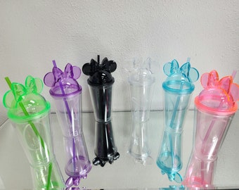 16oz Minnie Mouse Double Walled Transparent Plastic Reusable Cups | Acrylic Tumbler with Straw and Lid | Blank Tumblers | Fast Shipping USA