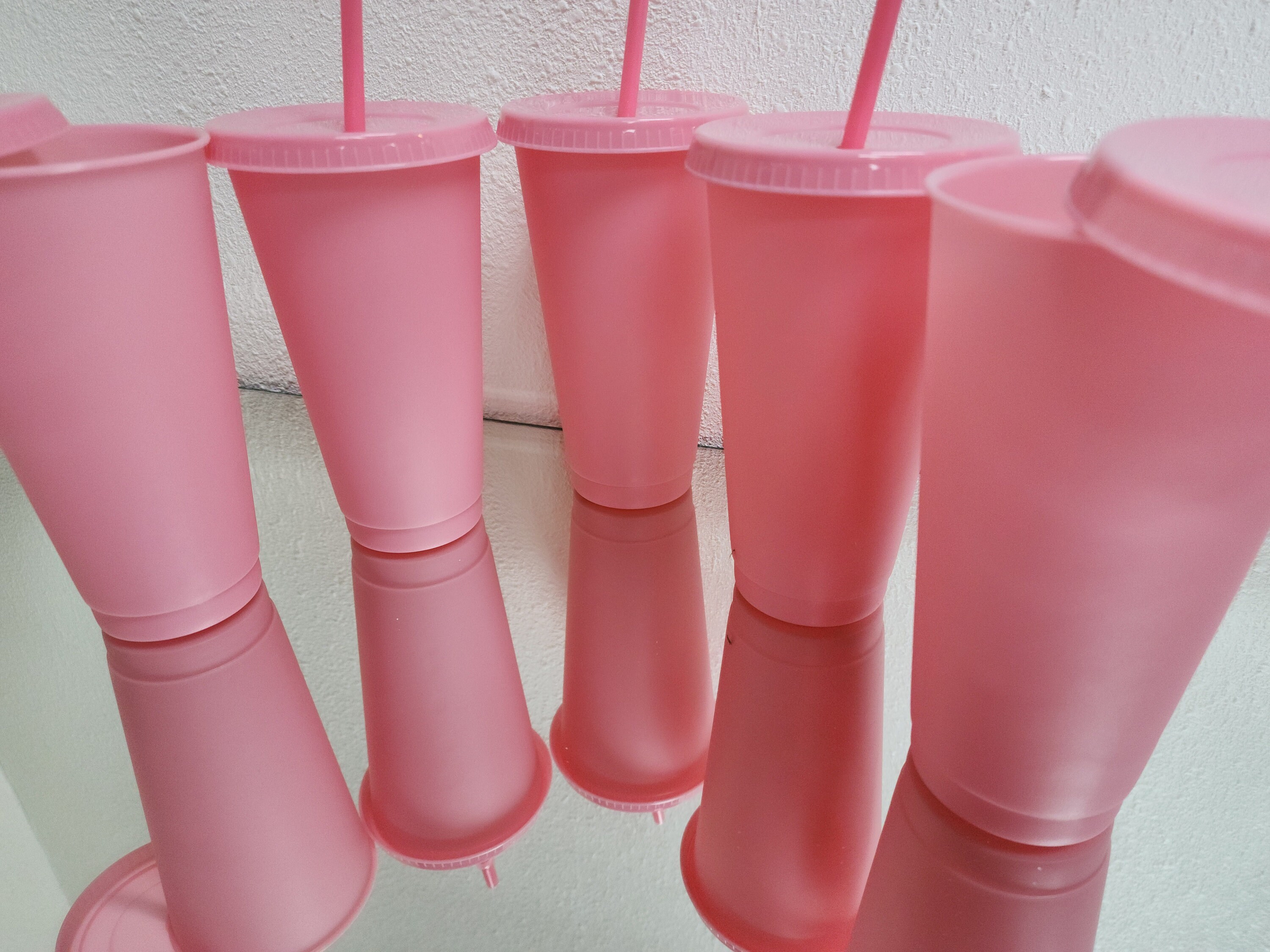 24oz Pink Cup | 24oz Pink Pastel Tumbler | Blank Pink Cup | W Lids & Straws  | Reusable Cold Cup | Pack of 5 | Fast Ship USA - Etsy