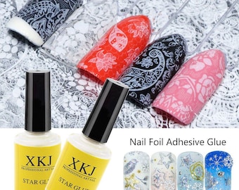 XKJ Nail Art Glue Adhesive for Foil Sticker Nail Transfer Tips Decorations - 1pcs