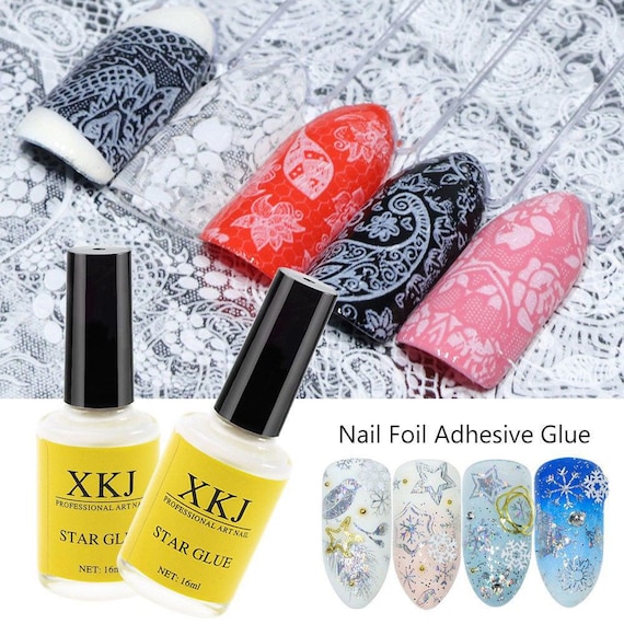 XKJ Nail Art Glue Adhesive for Foil Sticker Nail Transfer Tips Decorations - 1pcs