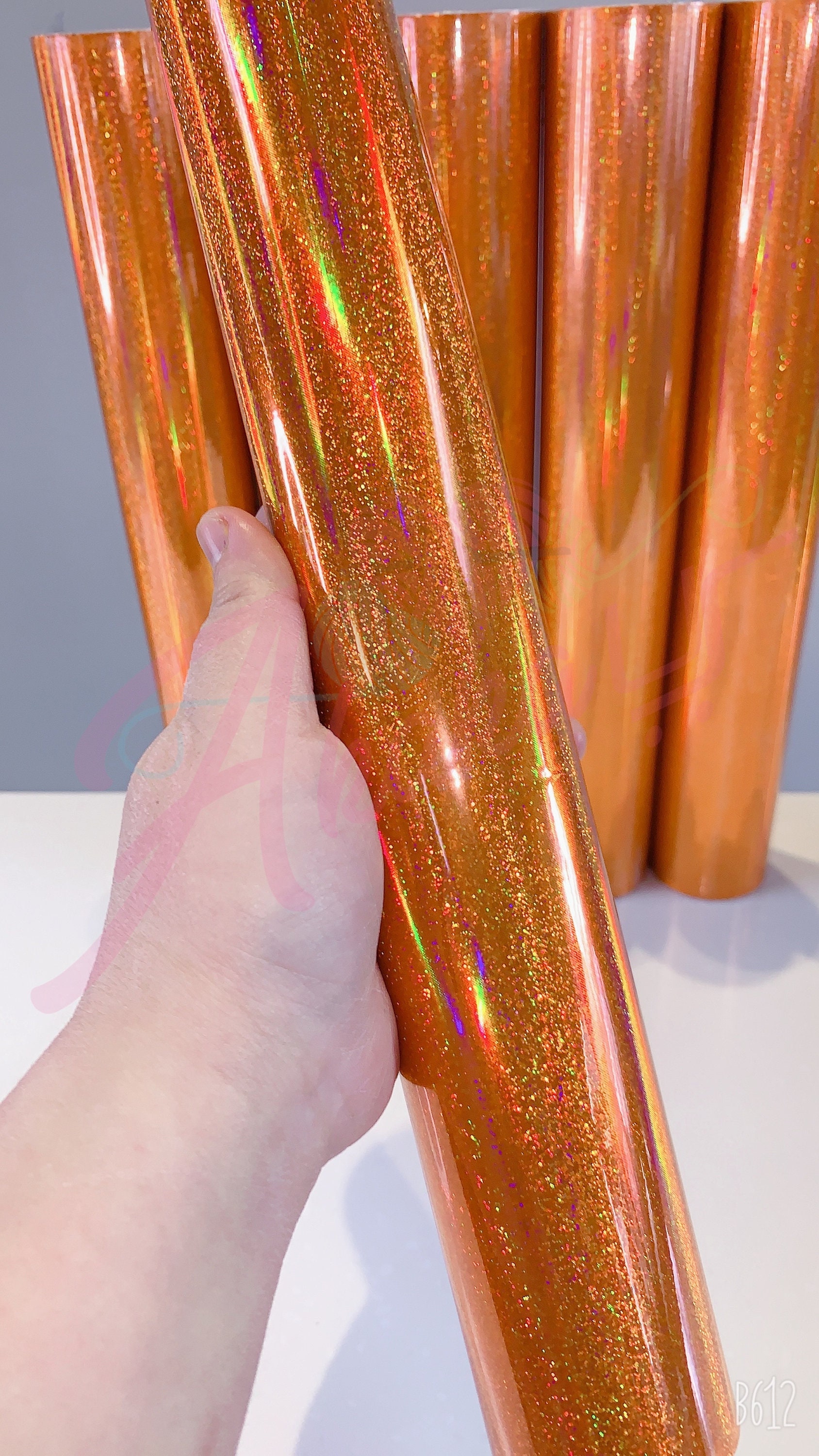 Orange Holographic Shimmer Vinyl for Cricut Silhouette Etsy