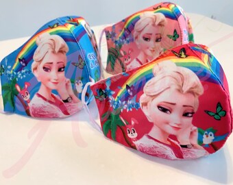 Frozen Princess Kid Face Mask - Washable Children Kids Face Mask - Breathable - 3 layers - Fast Shipping
