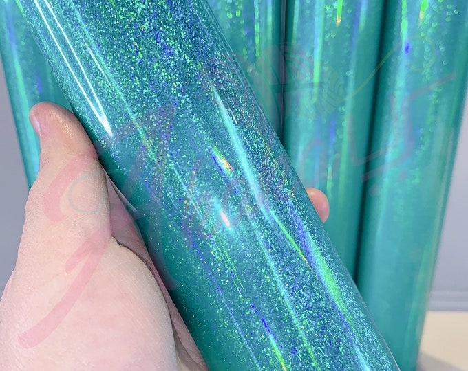 Teal Holographic Shimmer Vinyl for Cricut, Silhouette, Cutters