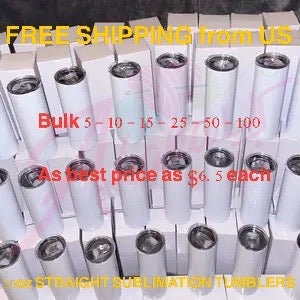 12oz Straight White Blank Tumblers 25 Pack Free Shipping 