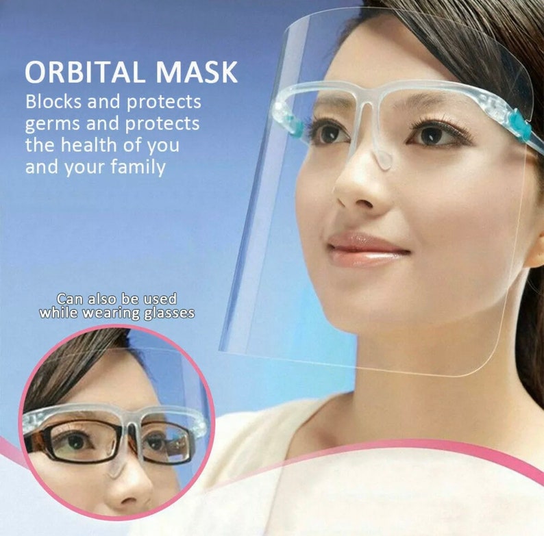 Face Shield Clear Glasses Protector Prevention Face Shield Etsy