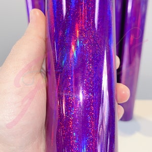 Purple Holographic Shimmer Vinyl for Cricut, Silhouette, Cutters | Permanent Adhesive Vinyl | Decal | 1x5 ft roll | Fast Shipping USA