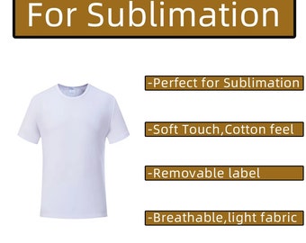 Blank T shirt, sublimation shirts, 100% polyester, Super Soft Cotton Feel shirt, Sublimation Blank, Blank T-Shirts, Unisex Shirt - Fast Ship