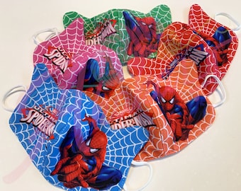 Spider Man Kinder Gesichtsmaske - Waschbare Kinder Kinder Gesichtsmaske - Atmungsaktiv - 3 Lagen - 8yo bis 14yo - Schneller Versand USA