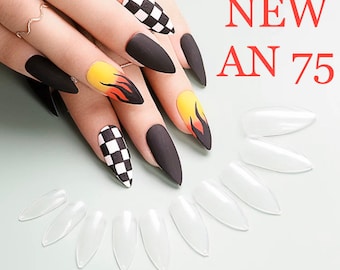 Stiletto/Coffin/Oval/Almond/Square ABS Full Cover Nail Tips High Quality 500pcs - Clear/Nature Press On False Nails  - Blank Fake Nails