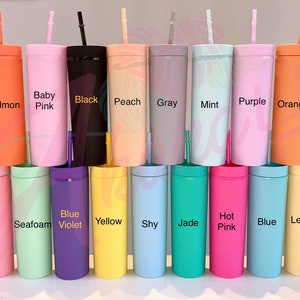 16oz Pastel Skinny Straight Tumbler Matte Tumbler With Straw Customizable  Blank Tumblers Bulk With Lids and Straws Fast Shipping USA 