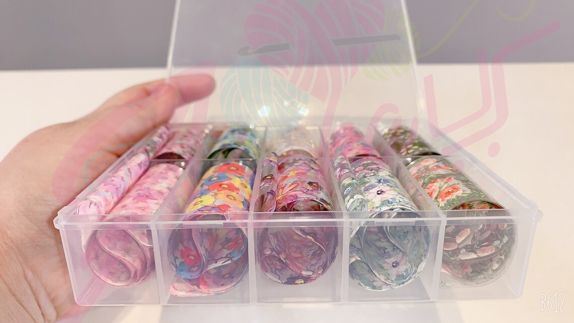 Flower Nail Foil Transfer Sticker Nail Art Stickers Tips | Etsy
