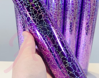 Purple Holographic Stone Vinyl for Cricut, Silhouette, Cutters | Permanent Adhesive Vinyl | Decal | 1x5 ft roll | Fast Shipping USA