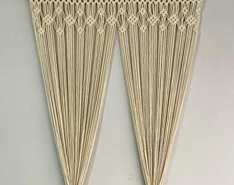 Makramee Vorhang Boho Fenstervorhang, Boho Bauernhaus Dekor, Hochzeit Hintergrund Wandbehang