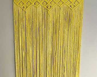 Cortinas bohemias hechas a mano, separador de ambientes colgante, decoración de pared grande de macramé
