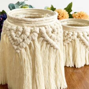 Handmade Macrame Candle Holder: Bohemian Wedding Decoration