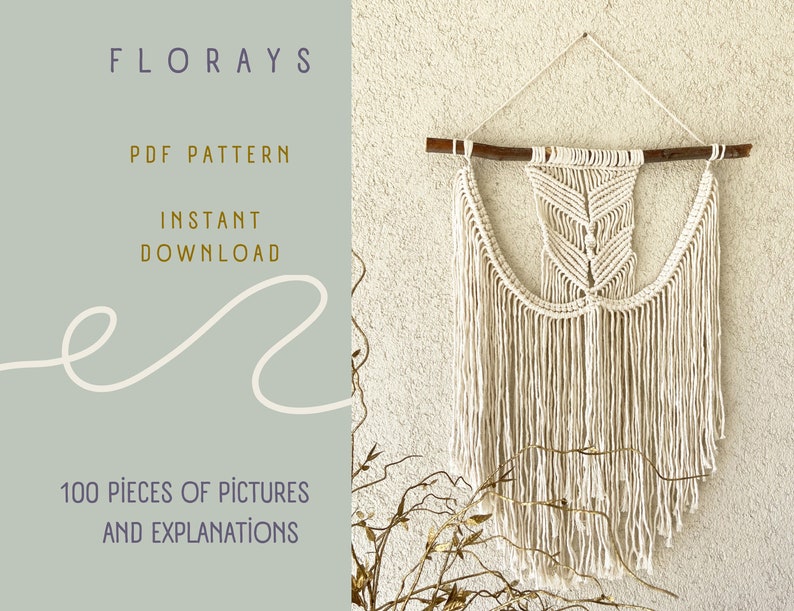 Arazzo Portariviste Macram&egrave; Boh&eacute;mien - 27x82 Cm, In Cotone, Decorazione Parete Handmade