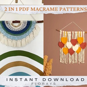 Macrame PATTERN Written PDF and Knot Guide, Diy macrame wall hanging,Digital download, How to tutorial, Easy Macrame Tutorial,Bohemian Decor